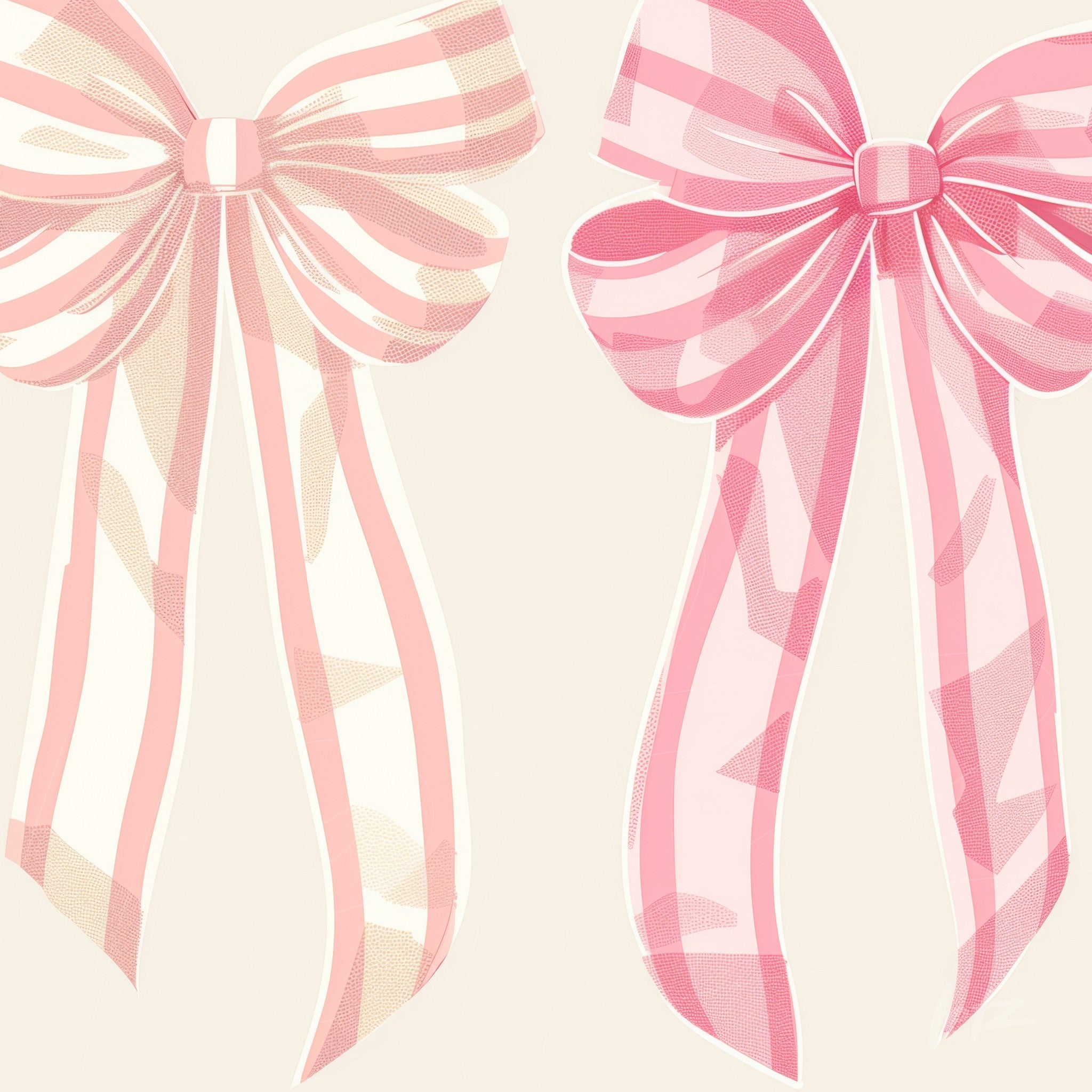 illustration of large pink bows on a light background