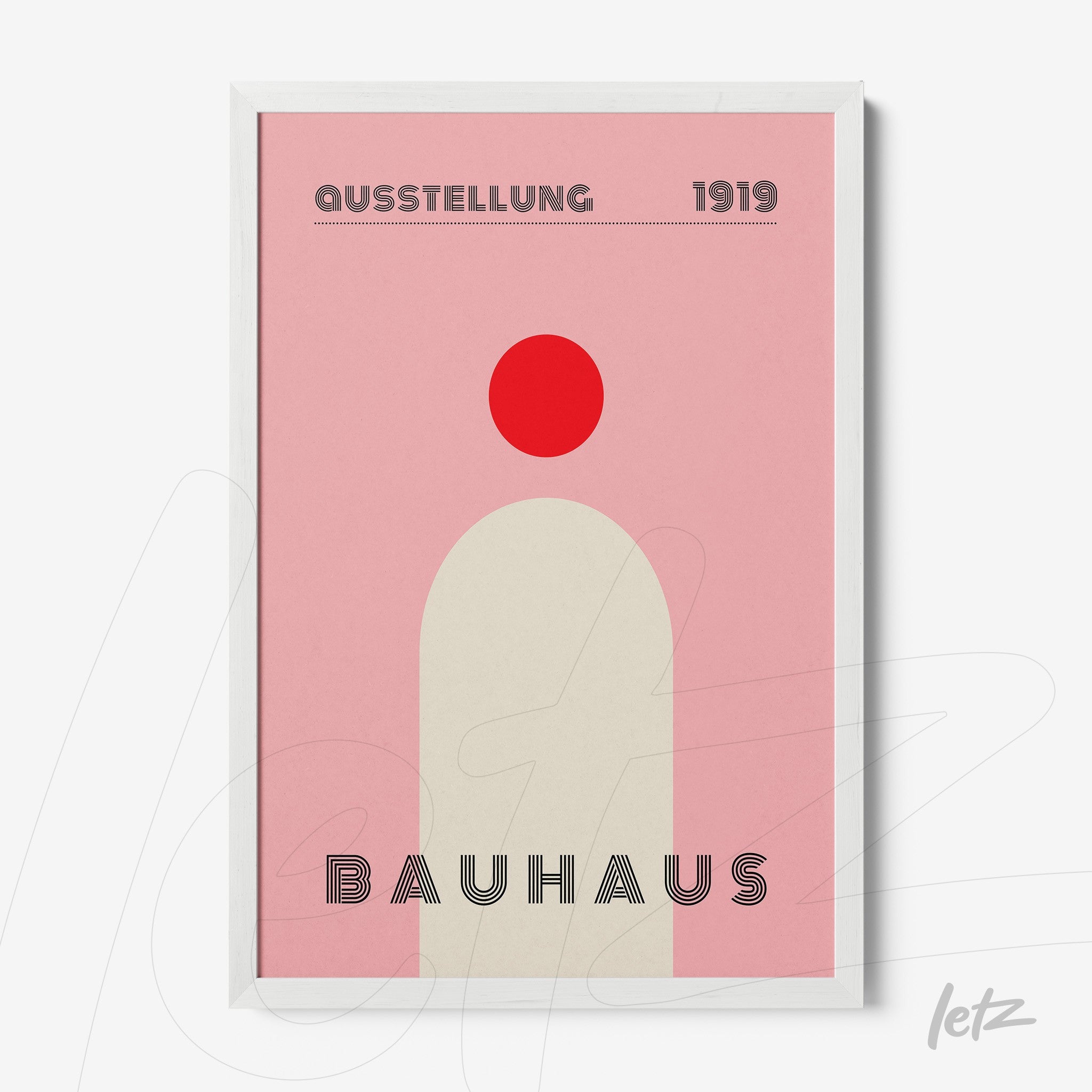 minimalist poster print featuring bauhaus design with thin white frame