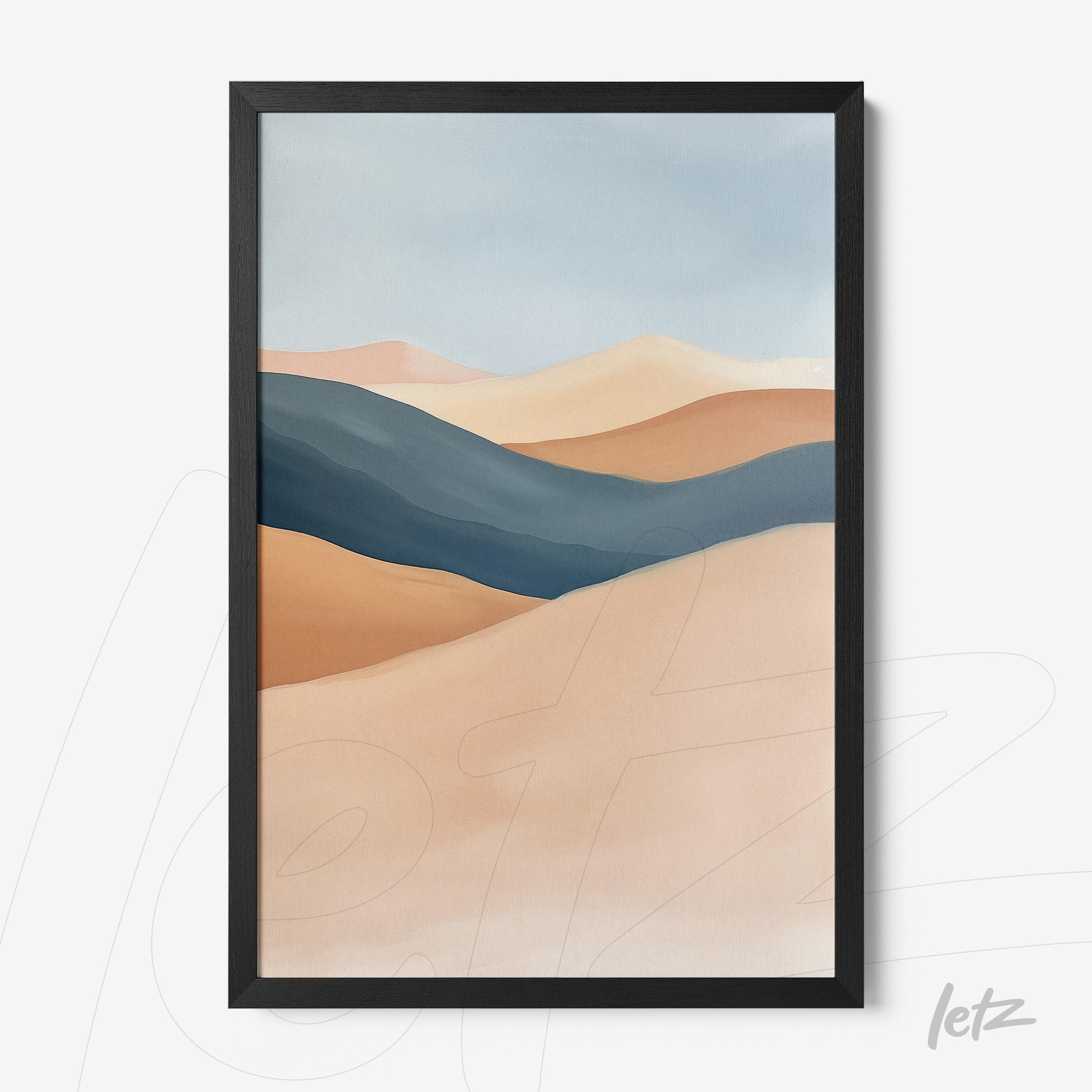 framed abstract art of landscapes in earthy tones