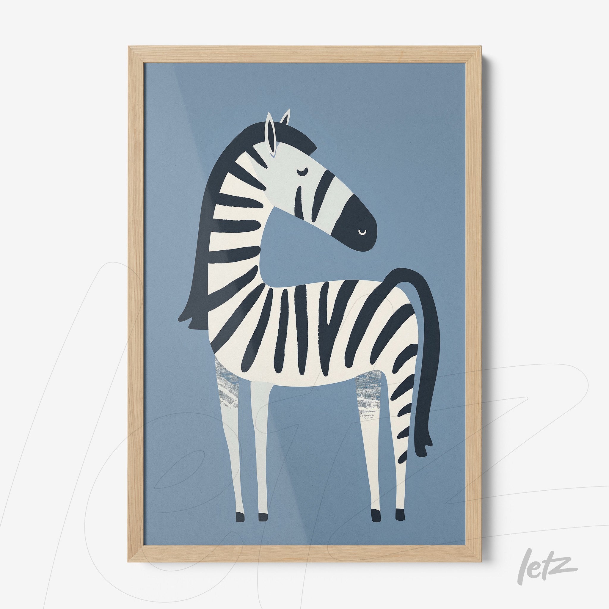 Letz Quadro Preview Caixa com Vidro Natural animais fofinhos zebra 1