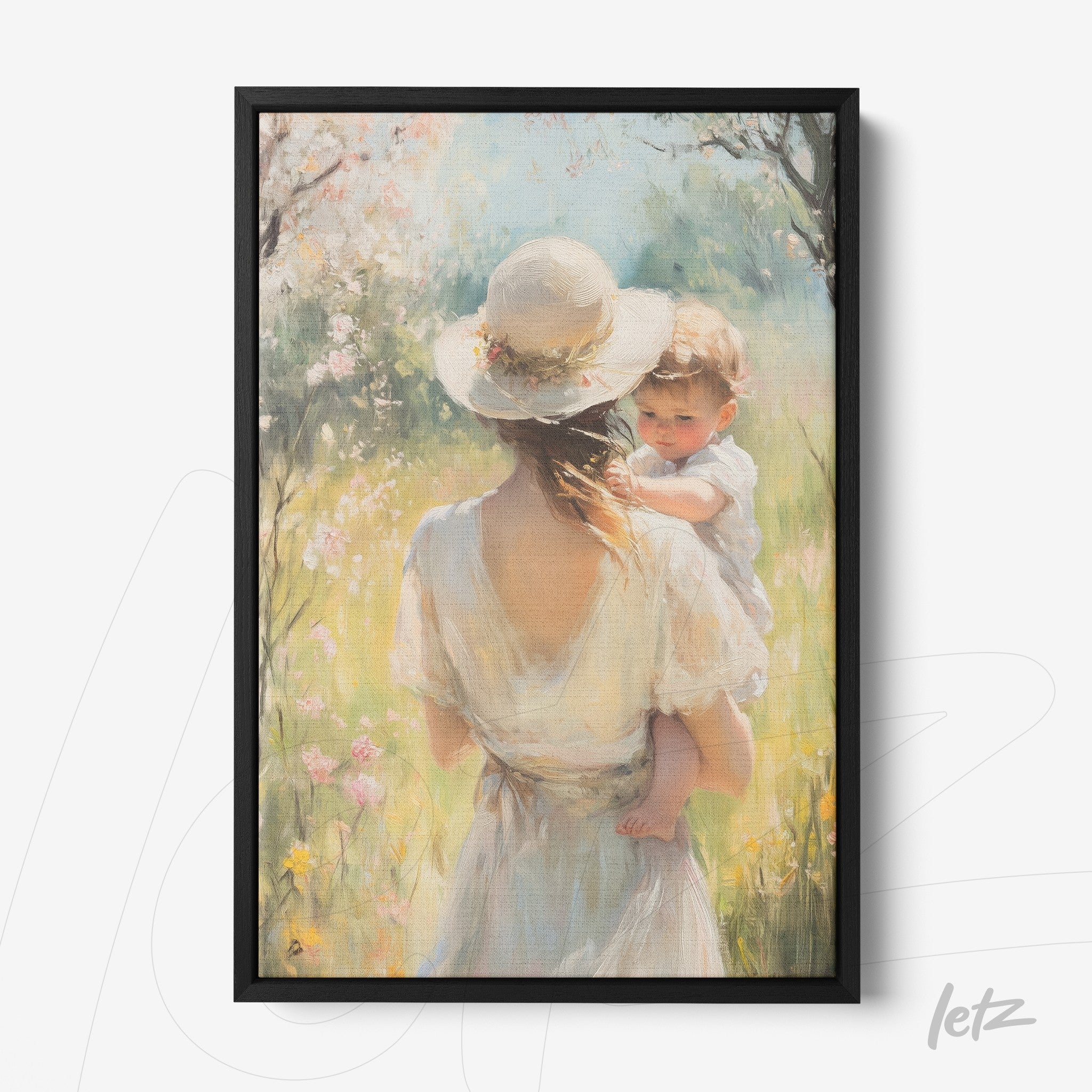 Letz-Quadro-Preview-Canvas-Moldura-Preto_vintage-kid-girl-and-mom-2.jpg