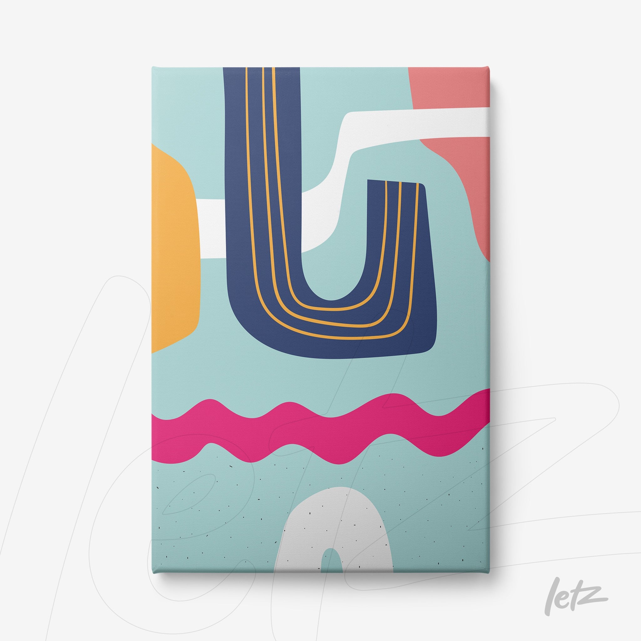 ```json
{
"alt": "canvas com arte moderna de formas abstratas e cores vibrantes incluindo azul, rosa e laranja",
"alt_en": "canvas with modern art featuring abstract shapes and vibrant colors including blue, pink, and orange"
}
```