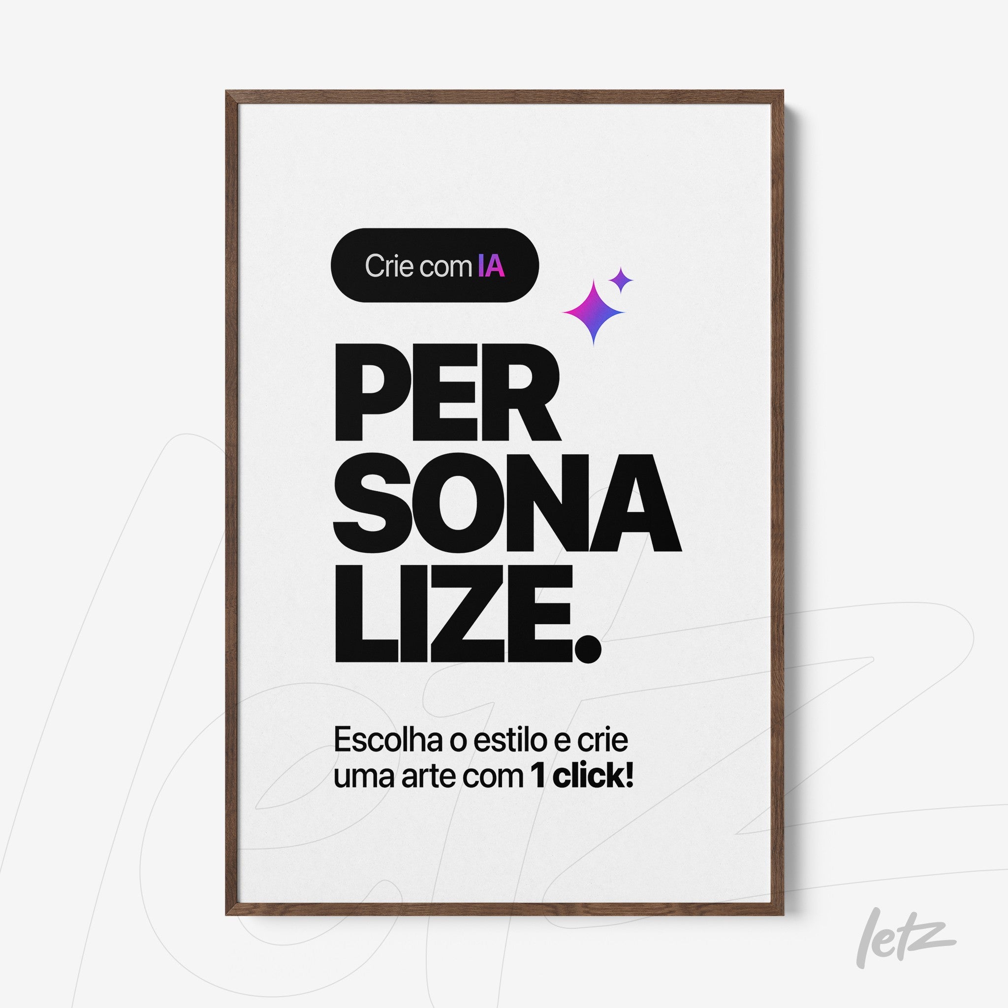 minimalist framed wall art with black text on white background