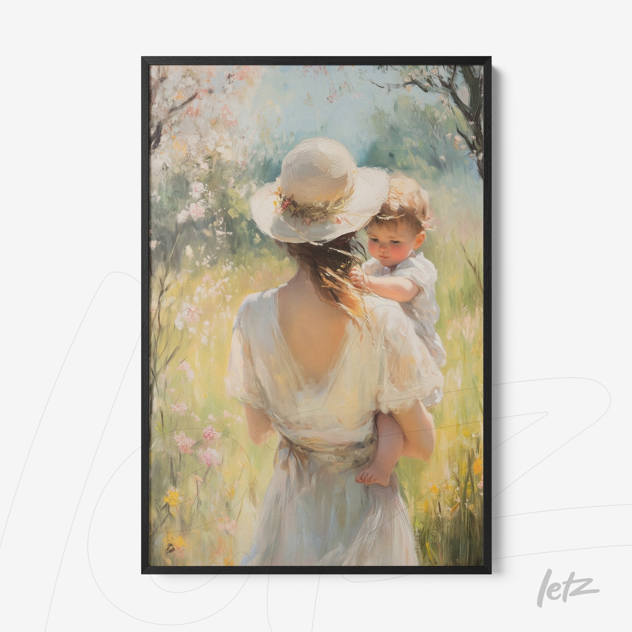 Letz-Quadro-Preview-Filete-com-Vidro-Preta_vintage-kid-girl-and-mom-2.jpg