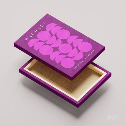 Bauhaus book cover in purple tones with geometric design