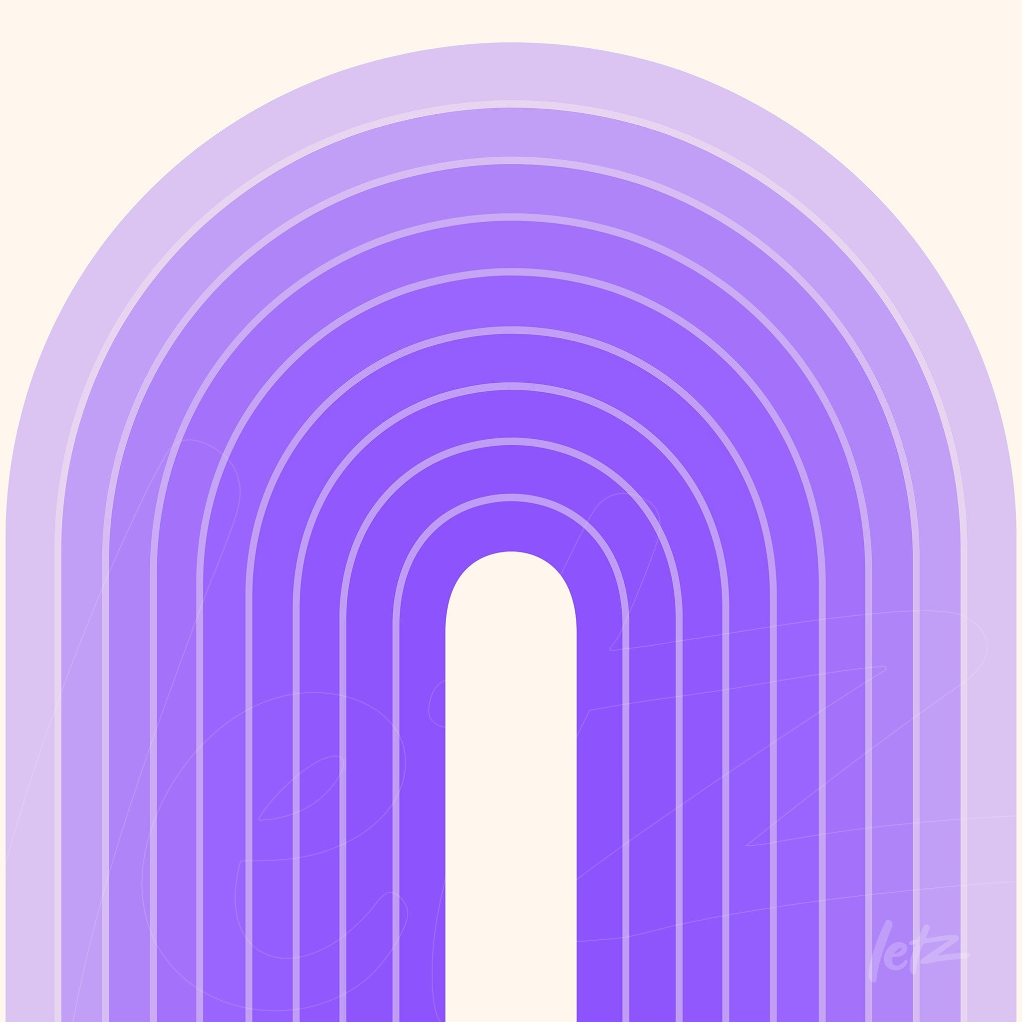 abstract rainbow art with shades of purple and lilac