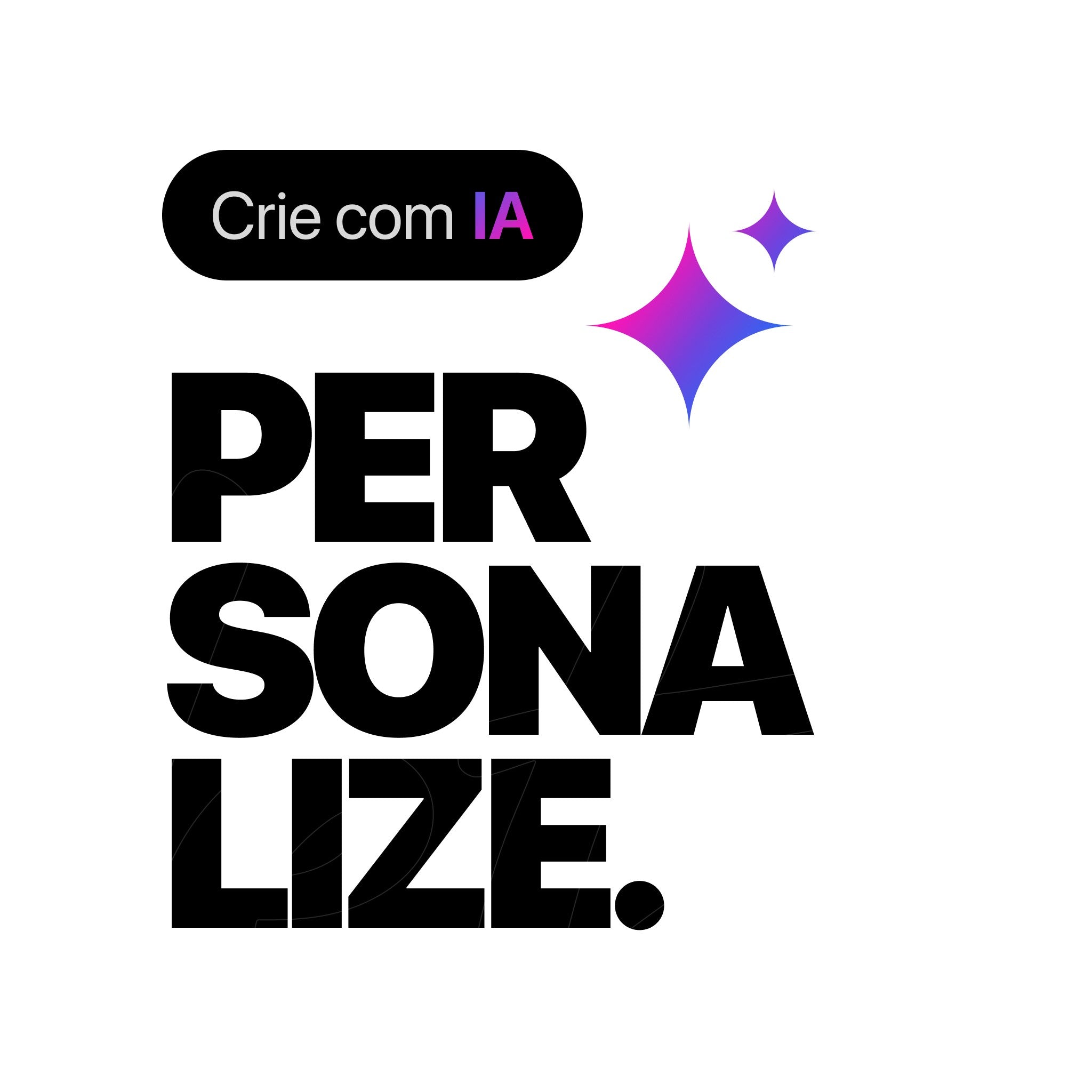 graphic design featuring bold black text highlighting the word personalize against a white background