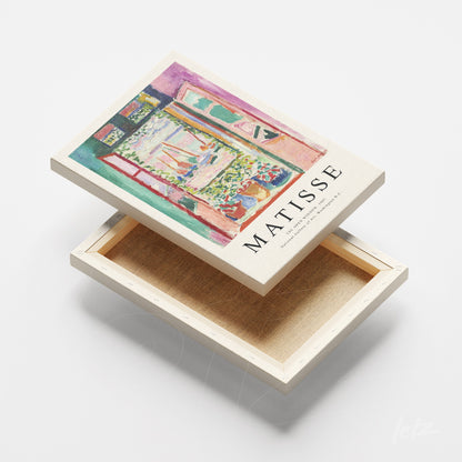 canvas wall art featuring colorful Matisse-inspired artwork depicting a vibrant scene of an open window