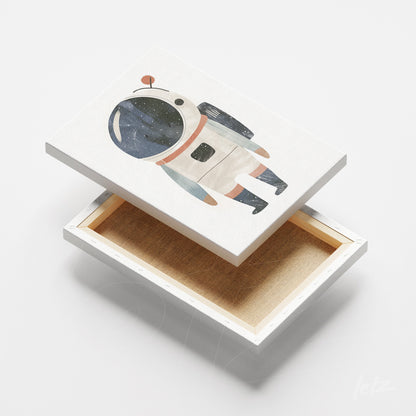 canvas art featuring an astronaut illustration against a space background