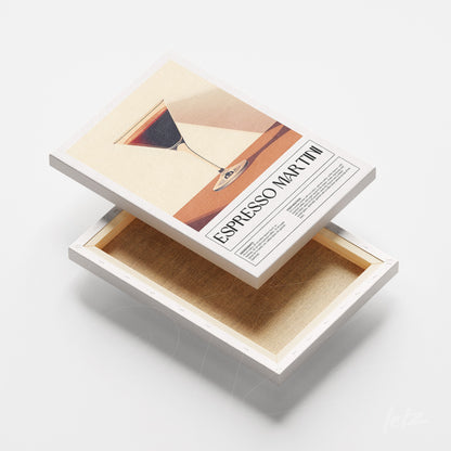 framed art print of espresso martini cocktail in a white frame with light background