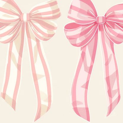 illustration of large pink bows on a light background