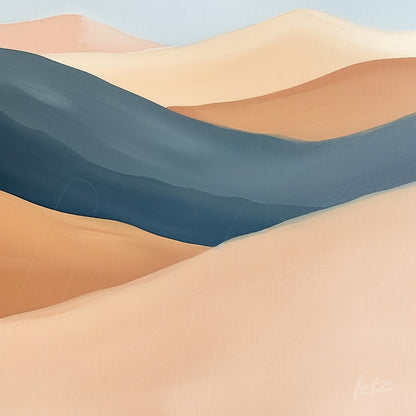 digital artwork featuring abstract mountains with earthy tones and smooth color transitions