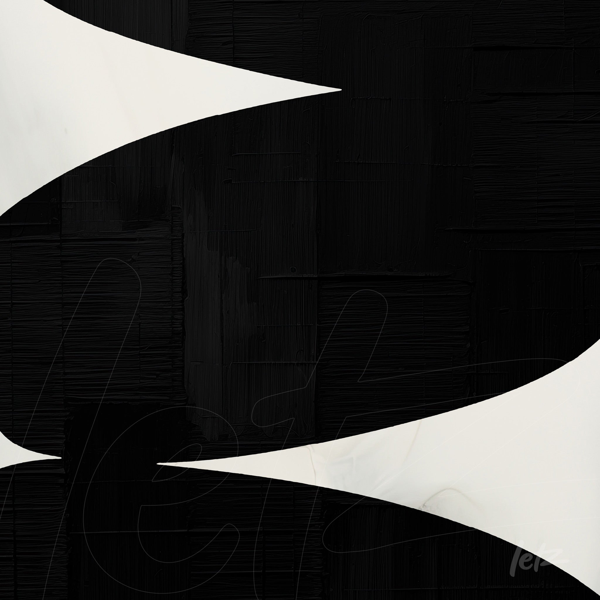 abstract art in black background featuring soft white shapes
