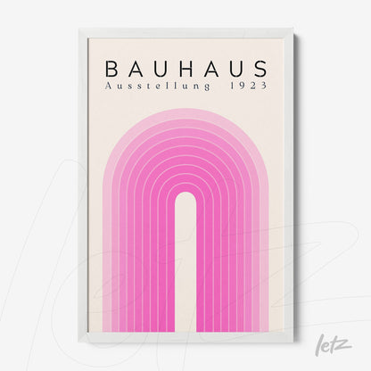 poster print with abstract pink design, thin white frame