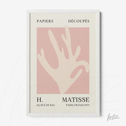 modern framed art with pink background and stylized light hand illustration