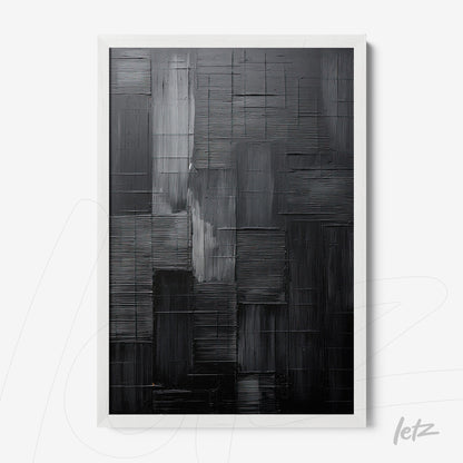abstract black wall art with smooth background featuring a white frame