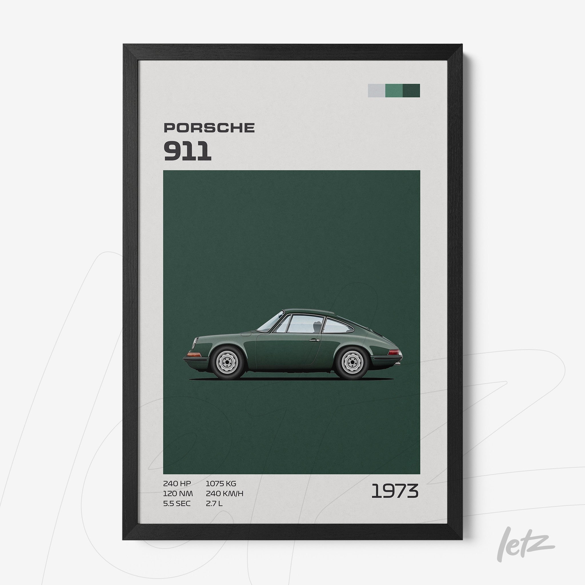 Art Print Porsche 911 1973 – Letz