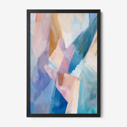 framed wall art featuring abstract painting in pastel colors with textured brush strokes