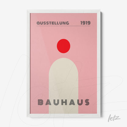 minimalist bauhaus poster design from 1919 in white frame