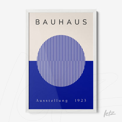 poster featuring geometric Bauhaus design in white frame