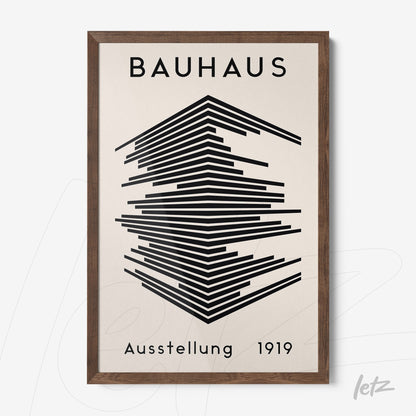 framed minimalist art of the Bauhaus movement from 1919 in black and white