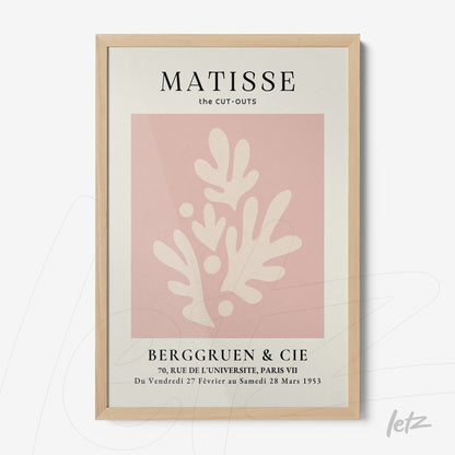 framed wall art featuring modern design in soft pink and cream, showcasing organic shapes