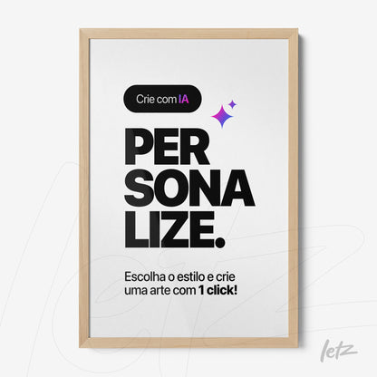 framed wall art with black text on white background, light wood frame featuring colorful graphic elements