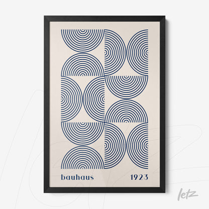 poster print featuring geometric bauhaus style design in black frame