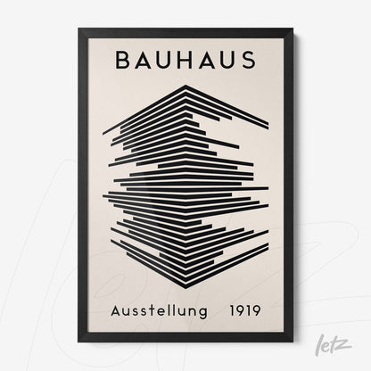 geometric bauhaus-inspired artwork framed in black