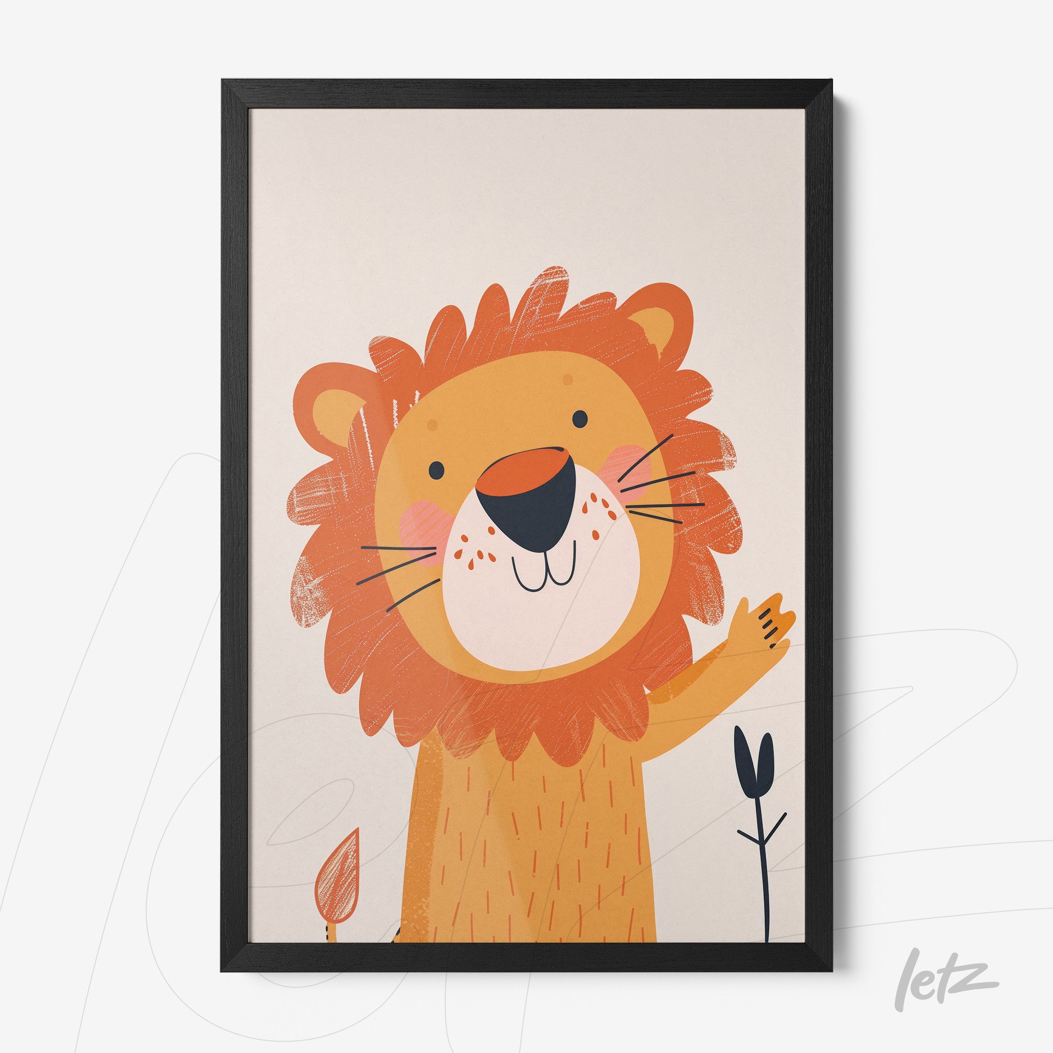 Letz-Quadro-Preview-Caixa-com-Vidro-Preta_animais-fofinhos-leao-1.jpg