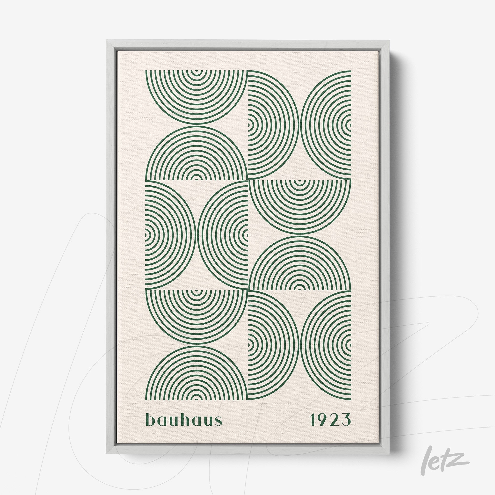 poster print featuring Bauhaus style geometric pattern in a white frame