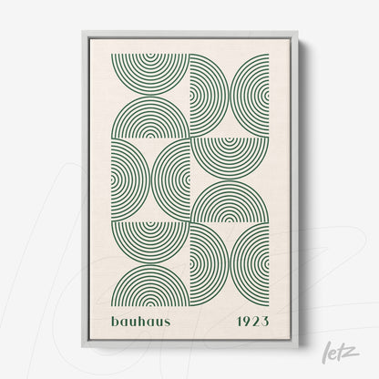 poster print featuring Bauhaus style geometric pattern in a white frame