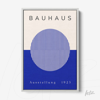 poster featuring 1923 Bauhaus design showcased in light gray frame