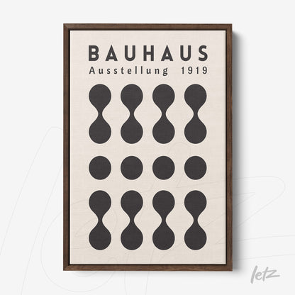 framed wall art of 1919 bauhaus abstract design in dark wood frame