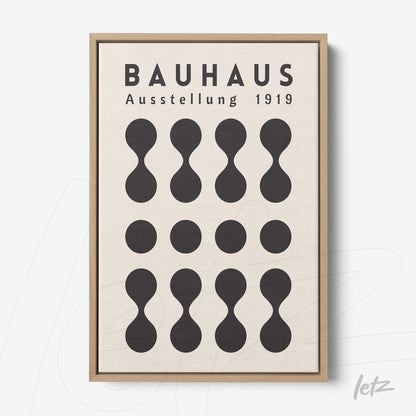 poster print featuring a minimalist Bauhaus inspired design from 1919 in a light frame