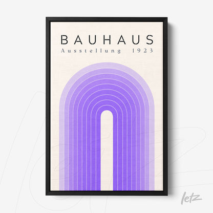 poster print with Bauhaus-inspired geometric art in black frame