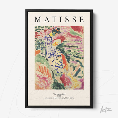framed modern art print by Matisse titled 'La Japonaise' in black frame