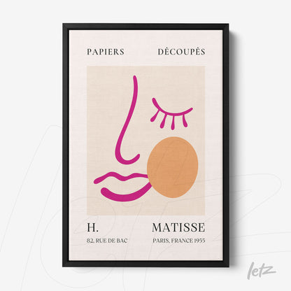 modern framed wall art featuring vibrant colored face outlines and subtle textures
