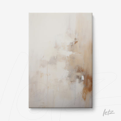 canvas art featuring abstract design in light tones, beige and brown, with a smooth texture