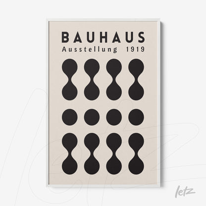 geometric bauhaus poster print with white frame