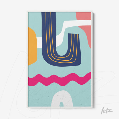 ```json
{
  "alt": "quadro em estilo boho com formas abstratas coloridas em moldura branca",
  "alt_en": "boho style wall art with colorful abstract shapes in white frame"
}
```