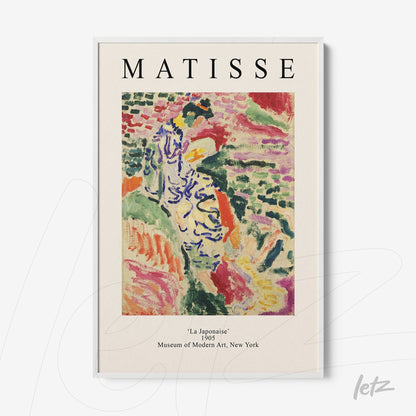 framed modern art print 'La Japonaise' by Matisse with white frame