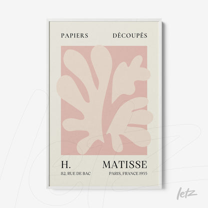 modern framed artwork of pastel leaves against a light background