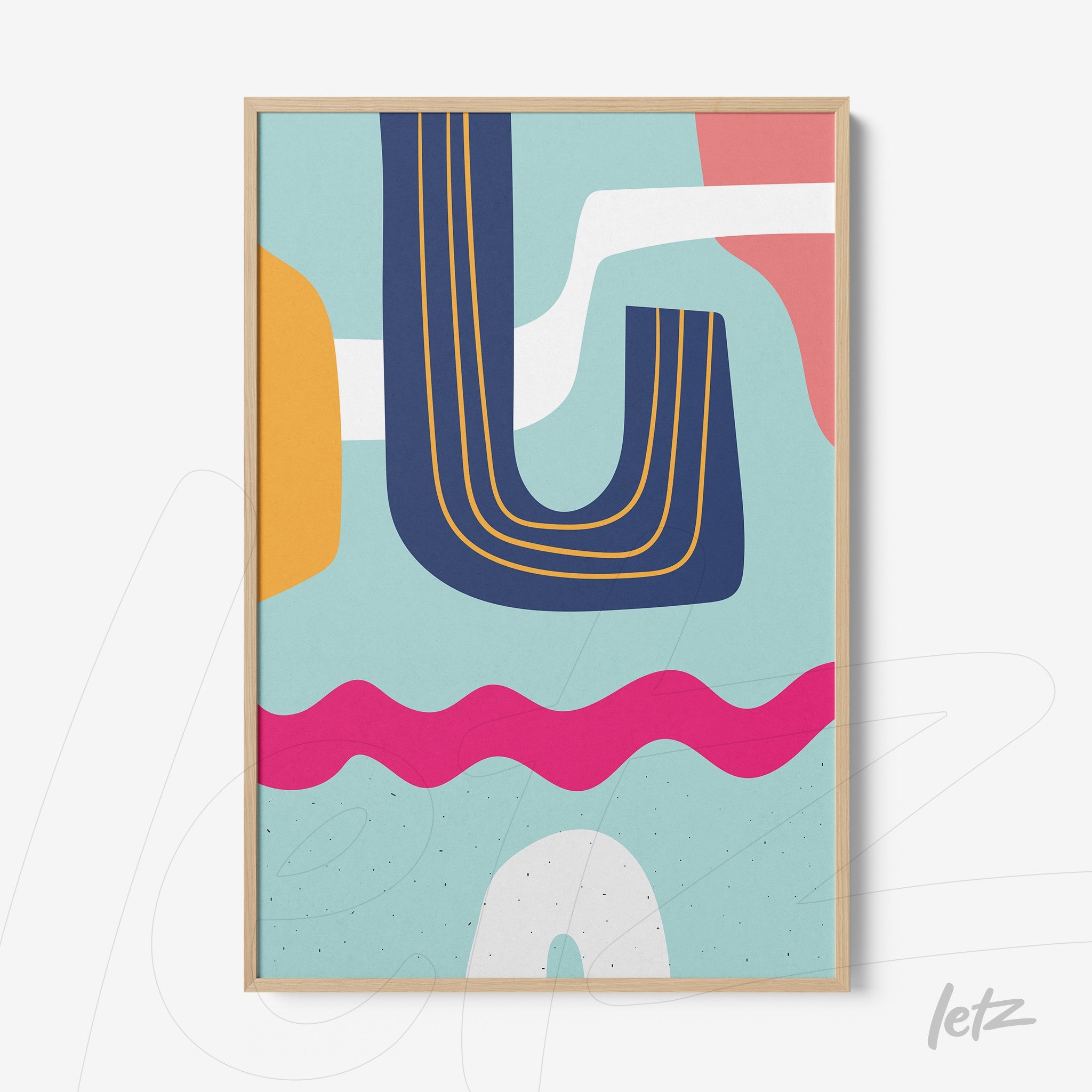 ```json
{
  "alt": "quadro decorativo moderno em estilo boho com formas abstratas coloridas e moldura de filete natural",
  "alt_en": "modern boho style wall art with colorful abstract shapes and natural thin frame"
}
```