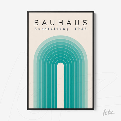 poster print featuring geometric bauhaus design with black frame