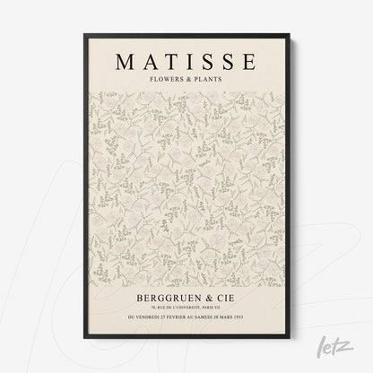 framed artwork featuring soft-toned floral design with textured background and black frame