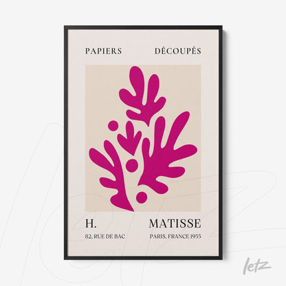 framed wall art featuring minimalist design in pink showcasing organic shapes on neutral background with black frame