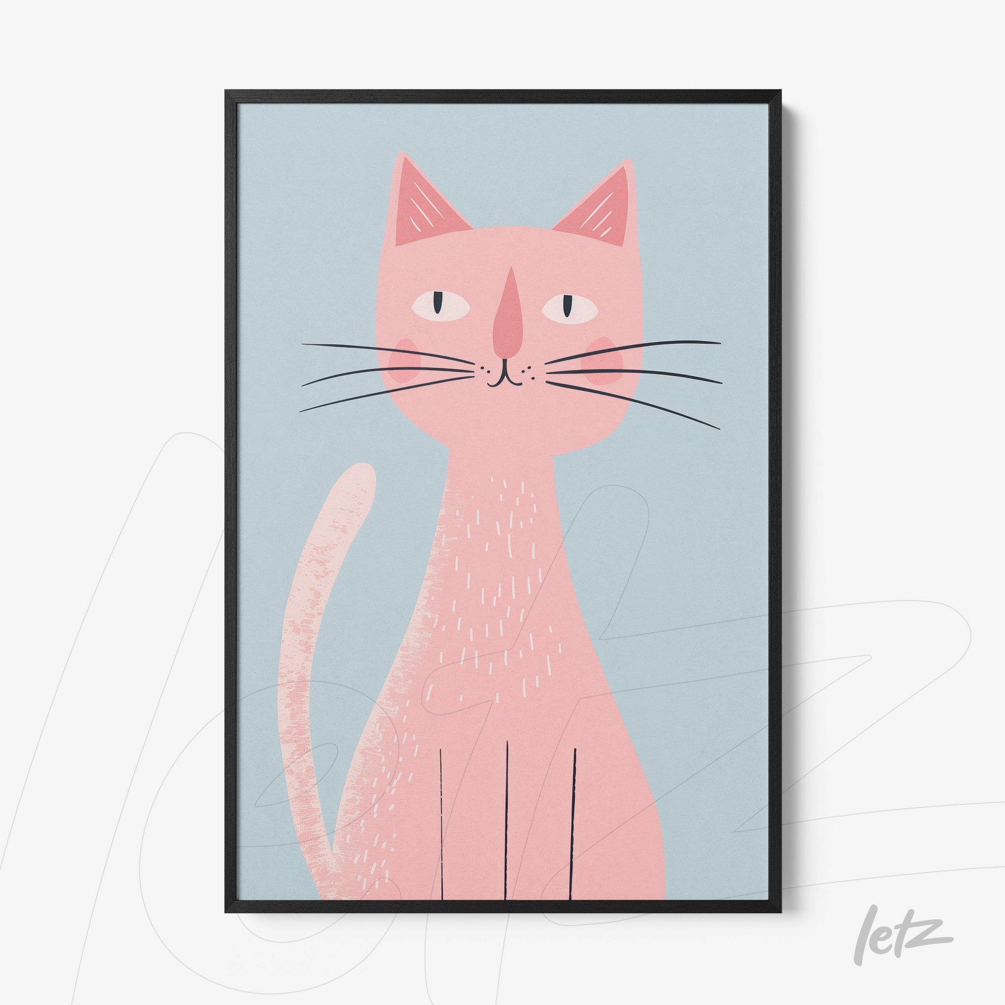 Letz-Quadro-Preview-Filete-Preta_animais-fofinhos-gato-rosa-1.jpg