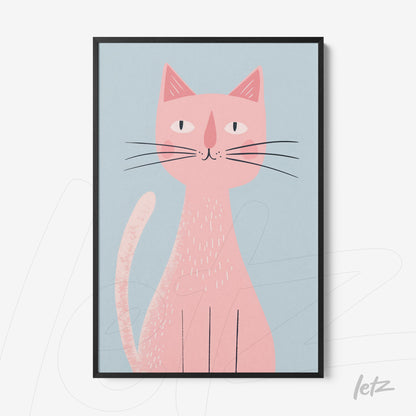Letz-Quadro-Preview-Filete-Preta_animais-fofinhos-gato-rosa-1.jpg
