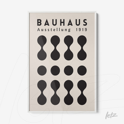 minimalist Bauhaus style poster print with white frame